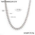 Triangle Cluster Zircon Link Necklaces Gold Steel White Mix view 6