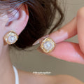 Gold Twisted Leaf Pearl Necklace Bracelet Stud Earrings view 4