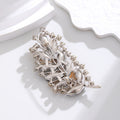 Leaf Crystal Metal Brooch Pin for Jackets and Lapels view 3
