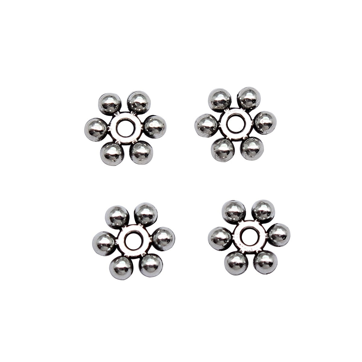 7x7mm 0.26g Multicolor Zinc Alloy Round Spacer Beads for Bracelet Necklace DIY Jewelry Making