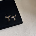 CZ Pavé Bow Butterfly Heart Flower Teardrop Stud Earrings view 9