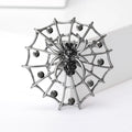 Crystal Spider on Silver Tone Web Brooch in Two Styles view 4