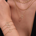 Clover Openwork Zircon Necklace Bracelet Stud Earrings Set view 2