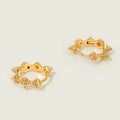 Gold Tone Geometric Triangle Clear Stone Hoop Earrings view 4