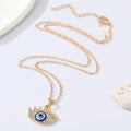 Crystal Lash Evil Eye Pendant Necklaces in Gold and Silver Tone view 4
