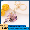Rhinestone Goldfish Metal Keychain Enamel Tail Gold Clasp view 2