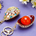 Moonstone Ingot Keychains in Multicolor and White Stone Treatments view 2