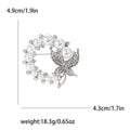 Pearl Circle Butterfly Brooch Rhinestone Gold Silver Pin view 7
