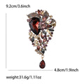 Crystal Floral Cluster Drop Brooch in Blue or Brown Purple view 6