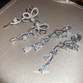 Bow Crystal Tassel Clip On Earrings in Two Designs view 4