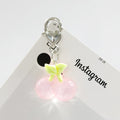 Transparent Cherry and Strawberry Heart-Clasp Charms in Eight Fruit Colors view 2