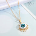 Gold Tone Eyelash Eyeball Pendant Necklaces in Five Iris Colors view 8
