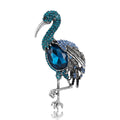 Long Leg Wading Bird Brooch With Teardrop Crystal Body view 5