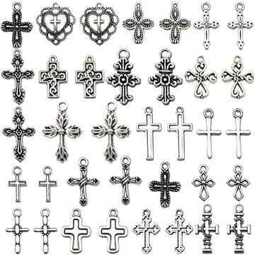 Antique Silver Cross Metal Charms with 21 Listed Options