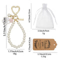 Pearl Bead Flower Heart Clasp Keychain Handmade Tag Charm view 2