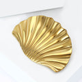 Ridged Scallop Shell Brooch with Polished Metal Finish view 3