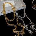 Layered Open Link Chain Tassel Necklace Decorative Jewelry view 2
