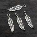 Slender Feather Metal Charms in Four Mixed Finish Options view 8