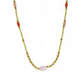 Opal Bead Necklaces Imitation Pearls Green And Brown view 5
