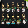 Bamboo Panda Enamel Clasp Keychains in 8 Playful Poses view 3