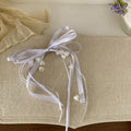 Satin Ribbon Bow Duckbill Clip With Pearl Blooms 4 Colors view 6