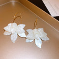 Resin Flower Hoop Earrings In White Orange And Green view 6