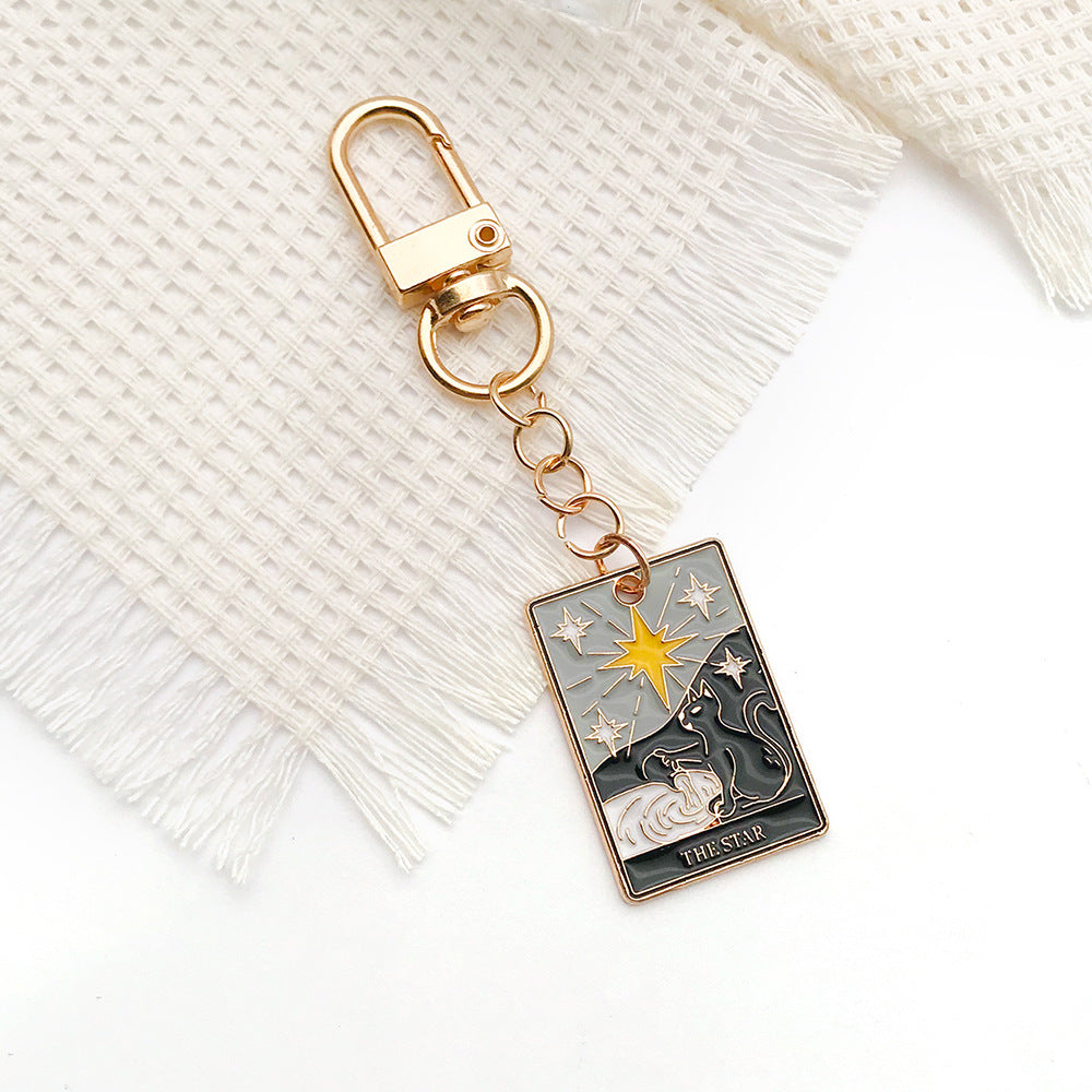 Black Zinc Alloy Sun Tarot Card Charm Pendant for Halloween Necklace Keychain DIY