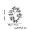Gold Tone Floral Wreath Wreath Pearl Look Two Designs Metal Brooch Pin view 2
