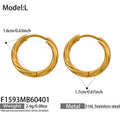 Gold Steel Twisted Hoop Earrings Three Sizes 316L Steel view 6