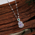 Mini Gourd Pendant Necklaces Silver Tone 7 Stone Colors view 12