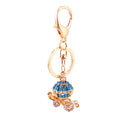 Orange Rhinestone Pumpkin Carriage Keychain With Heart Cutouts view 5