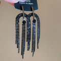 Rhinestone Arch Multi Chain Fringe Stud Earrings Fashion Jewelry for Women view 6