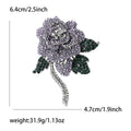 Crystal Rose Brooch With Curved Stem Decorative Lapel Pin view 6