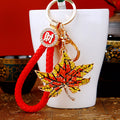 Crystal Autumn Maple Leaf Keychains in Plain and Fortune Cord Options view 6