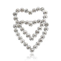 Open Heart Trio Brooch In Metal With Three Crystal-Lined Open Hearts view 5
