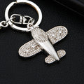 Jeweled Airplane Keychains in Gold and Silver with Braided Options view 9