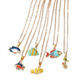 Gold Tone Enamel Ocean Animal Pendant Necklaces Six Styles view 5
