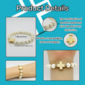 Ivory Wooden Bead Cross Bracelet With Silver-Tone Spacer Beads view 2