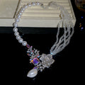 Silver Tone Pearl Wing Statement Necklace in Two Designs view 6