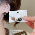 Resin Round Pearl Stud Earring Sets Three Color Combos view 3