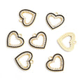 Black Edge Rhinestone Open Heart Pendant Charms in Two Finishes view 4