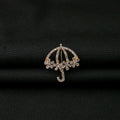 Gold Crystal Umbrella Flower Brooch Pin Rhinestone view 4