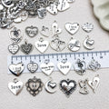 Antique Silver Heart Metal Charms with 61 Listed Options view 3