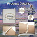 Pearl Cross Bead Stretch Bracelet Cream Tone Beads view 3