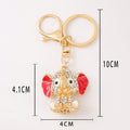 Rhinestone Baby Elephant Keychain Gold Tone Clasp Ring view 5