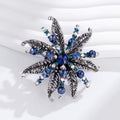 Flower Crystal Metal Brooch Pin 6.5 x 6.5 cm for Jackets and Lapels view 5