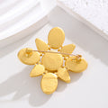 Flower Geometric Pearl Look Metal Brooch Pin for Jackets and Lapels view 3