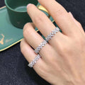 Double-Row Marquise Floral Openwork Ring In Polished Silver Tone view 2