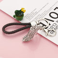 Openwork High Heel Keychains in Gold and Silver with Braided and Plain Loops view 2