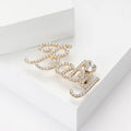Baby Script Rhinestone Brooch With Heart Crystal Pin view 3